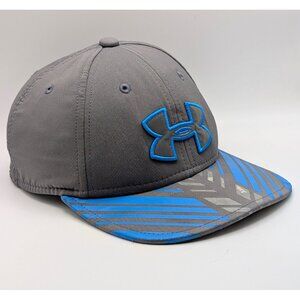 UNDER ARMOUR Classic Fitted Hat Youth Kid's S/M Blue Gray Baseball Cap Stretch